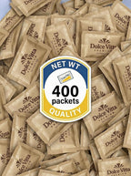 Raw Sugar Turbinado - Dolce Vitta Premium - Raw Natural Cane Brown Sugar Turbinado, 400 Count, Pack of 1, Natural Sweetener for Drinks and Baking Packets for Home, Office, Coffee, Bar, Gift,Restaurants, & Coffee Stations,