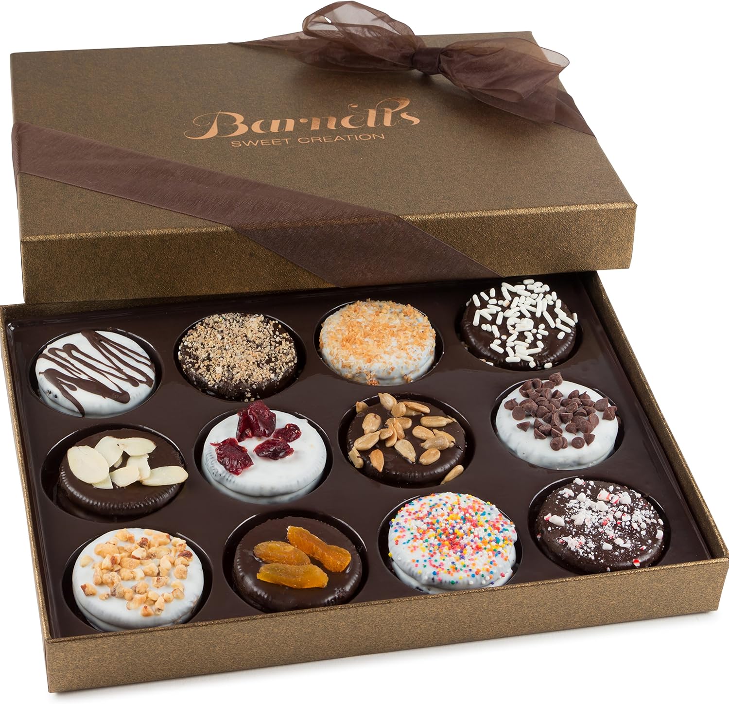 Barnetts Easter Gift Basket, 12 Chocolate Covered Cookies Spring Treats Hamper Stuffer Gourmet Candy Box Baskets for Girlfriend, Boyfriend, Prime Food Delivery, Gifts for Him, Her, Wife, Husband, Women, Men