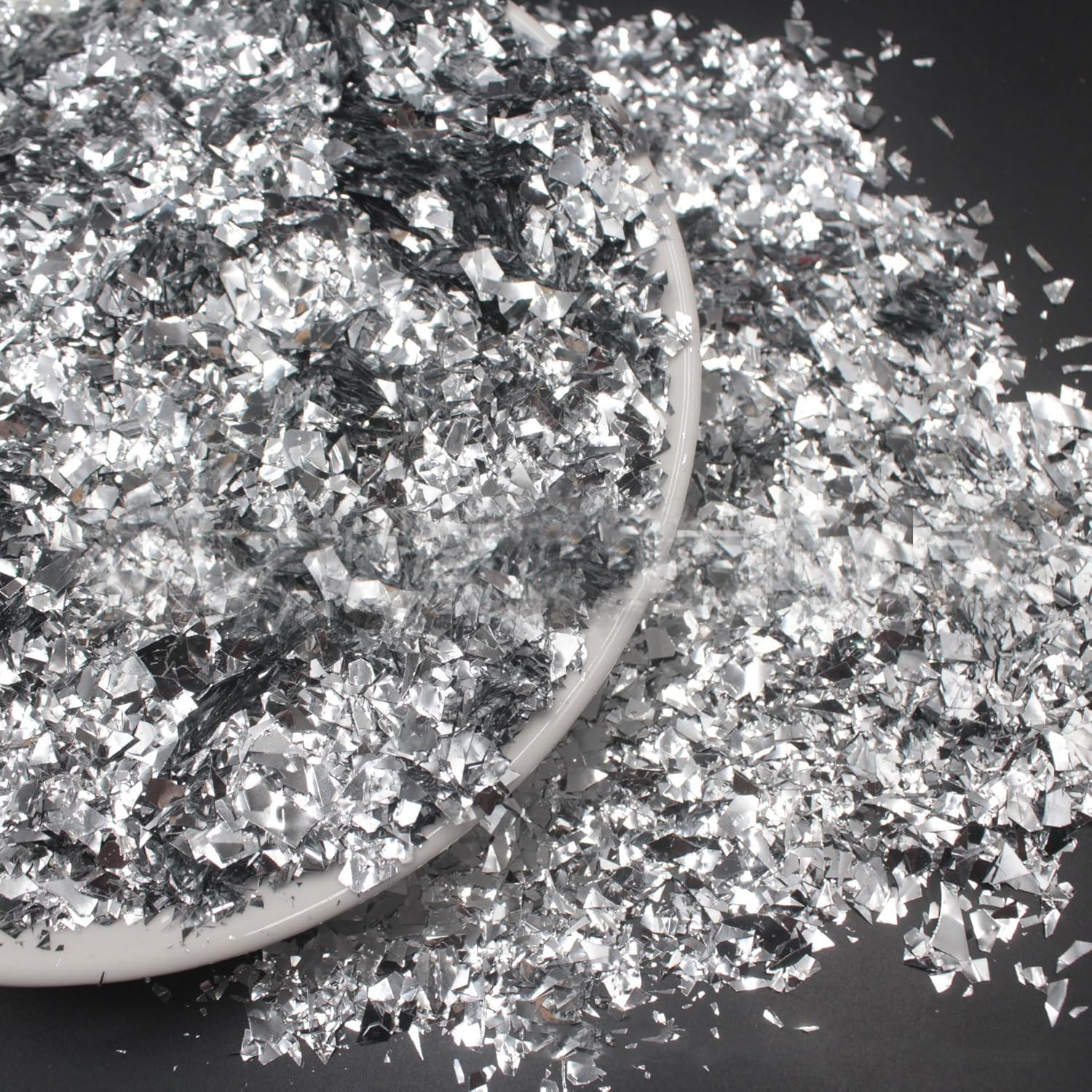 Sparkle Metallic Table Confetti, Mylar Foil Confetti Perfect for DIY Crafts, New Years, Surprise Parties, Birthdays, Photo Shoots, Engagements & Weddings Decorations (Silver)