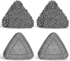 JEHONN Triangle Wall Mop Replacement Heads, 2 PCS Chenille Pads & 2 PCS Microfiber Pads for Wet and Dry Use