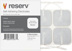reserv 2" x 2" Premium Re-Usable Self Adhesive Electrode Pads for TENS/EMS Unit, Fabric Backed Pads with Premium Gel (Latex Free) (1/2 Pack (20 electrodes)