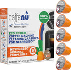Caffenu Nespresso Compatible Cleaning Pods. 5 Cleaner Capsules. Improved Coffee Flavor. For Nespresso Originaline, Use with Descaling Kit.