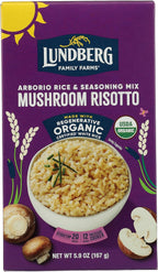 Lundberg Family Farms - Traditional Italian Risotto, Porcini Wild Mushroom, Convenient Side Dish, 20 Minute Cook Time, Pantry Staple, Non-GMO, Gluten-Free, USDA Certified Organic (5.9 oz, 1-Pack)