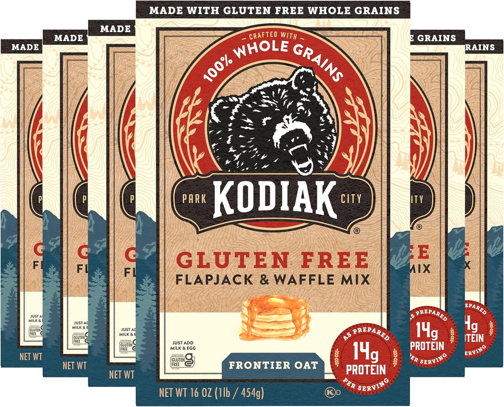 Kodiak Cakes Frontier Oat Gluten Free Protein Pancake and Waffle Mix, 16oz (Pack of 6)