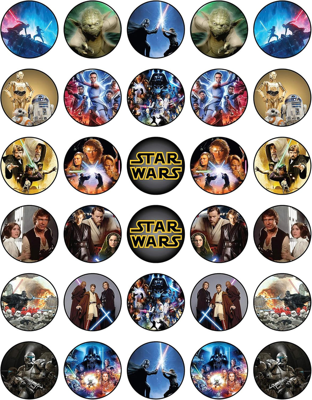 30 x Edible Cupcake Toppers – Galactic Adventure Inspired Collection of Edible Cake Decorations | Uncut Edible on Wafer Sheet