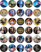 30 x Edible Cupcake Toppers – Galactic Adventure Inspired Collection of Edible Cake Decorations | Uncut Edible on Wafer Sheet