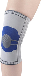 Champion Elastic Knee Support Compression Sleeve, with Flexible Stays, Gray (Side Stays), Medium
