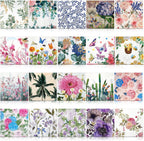 Crtiin 20 Pack Decoupage Napkins Floral Napkins Flower Cocktail Paper Decorative Toilet for Valentine's Day Birthday Party Beautiful Gorgeous, 20 Styles Each 6.5 Inches(Style 5)