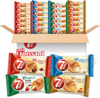 7Days Soft Croissant Variety Pack (24 Count), 6 Chocolate, 6 Vanilla, 6 Strawberry Vanilla, 6 Caramel, Breakfast Pastry, Individually Wrapped On The Go Snack (Pack of 24)