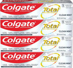 Colgate Total Toothpaste with Whitening, Clean Mint, 4.8 Ounce (Pack of 4)