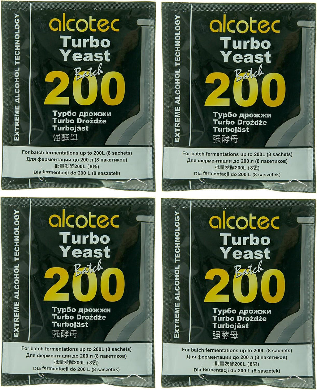 Alcotec Batch 200 Turbo Yeast (Pack of 4)