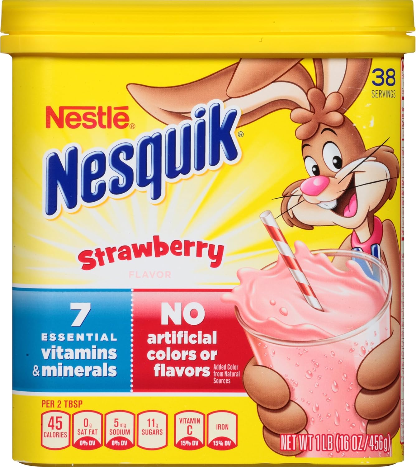 Nesquik Milk Shake Powder, Strawberry, 16 Ounce