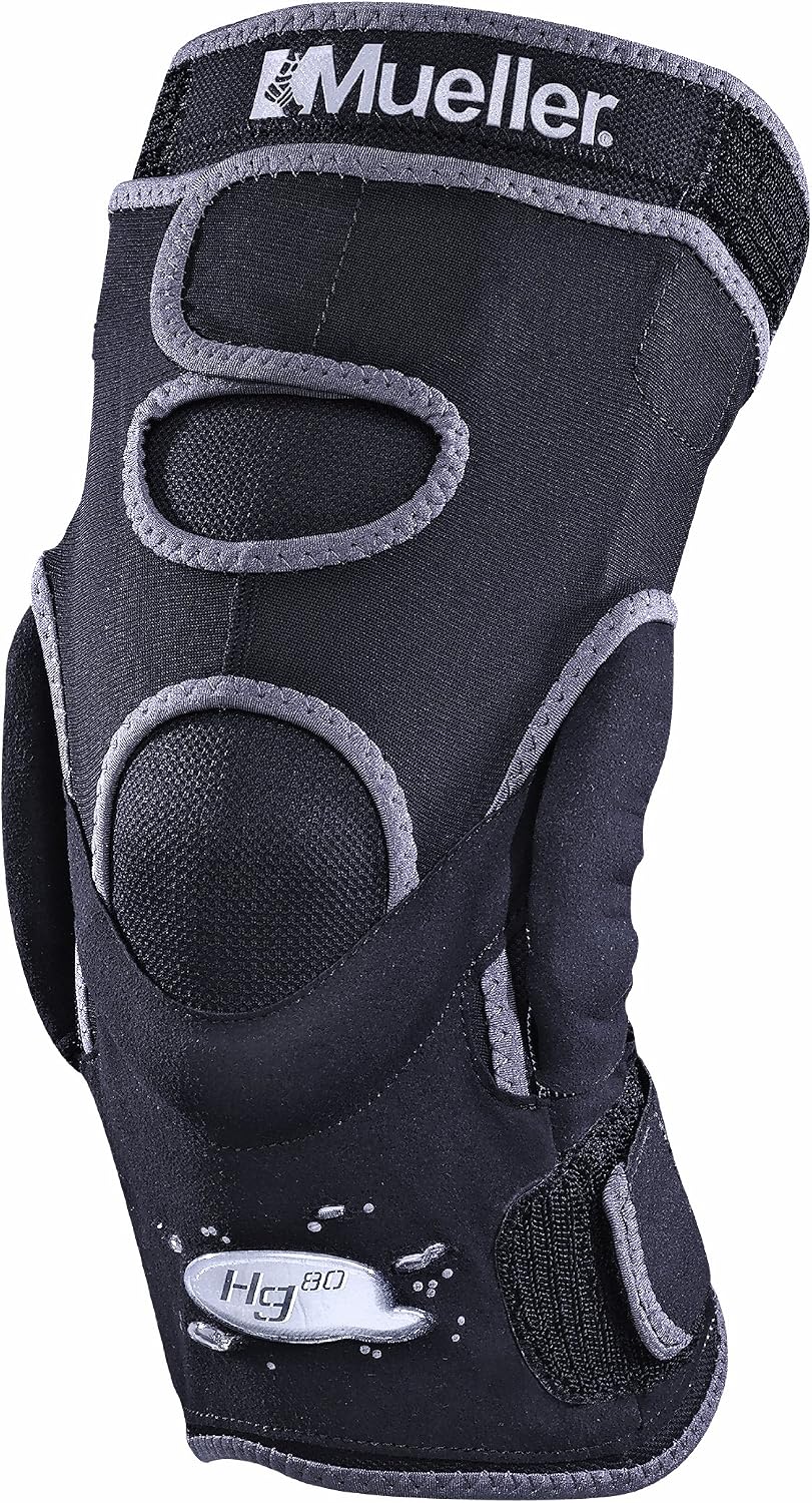 MUELLER Sports Medicine Hg80 Hinged Knee Brace, Knee Pain Relief Support for Men and Women, Ideal for Arthritis, Sprains, Prevents Hyperextension, Black, XX-Large