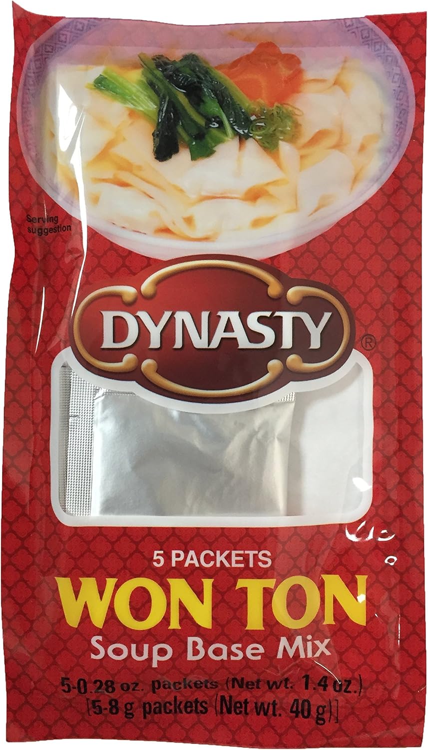 Won Ton Soup Base Mix 5 Individual Packets per Pack, 1.4 Oz, (4 Pack)