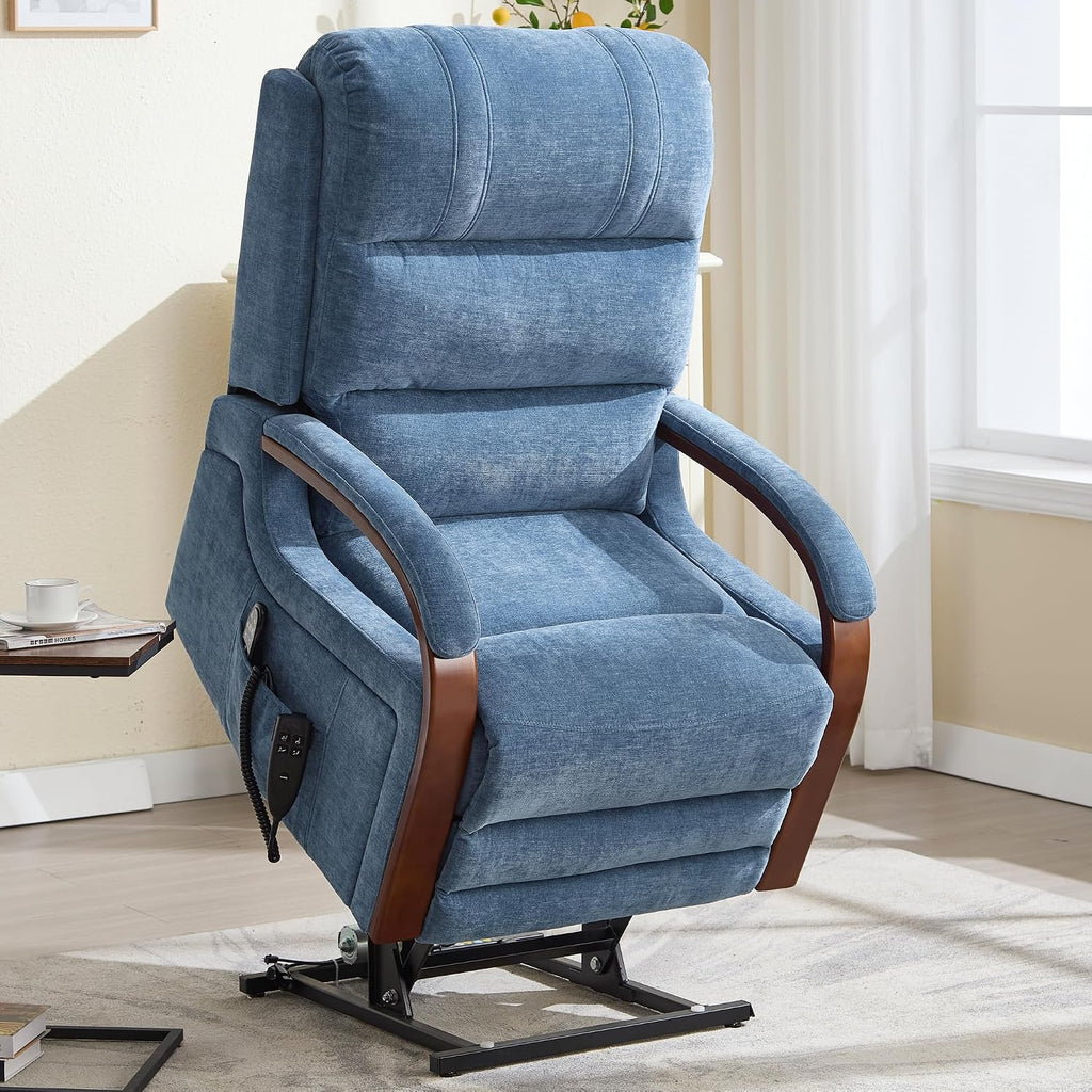 Dual Motor Power Lift Recliner Chair, Lift Chair with Massage and Heat for Elderly, Lay Flat Recliner, Standing Assistance, Infinite Position Reclining, Living Room Chair,