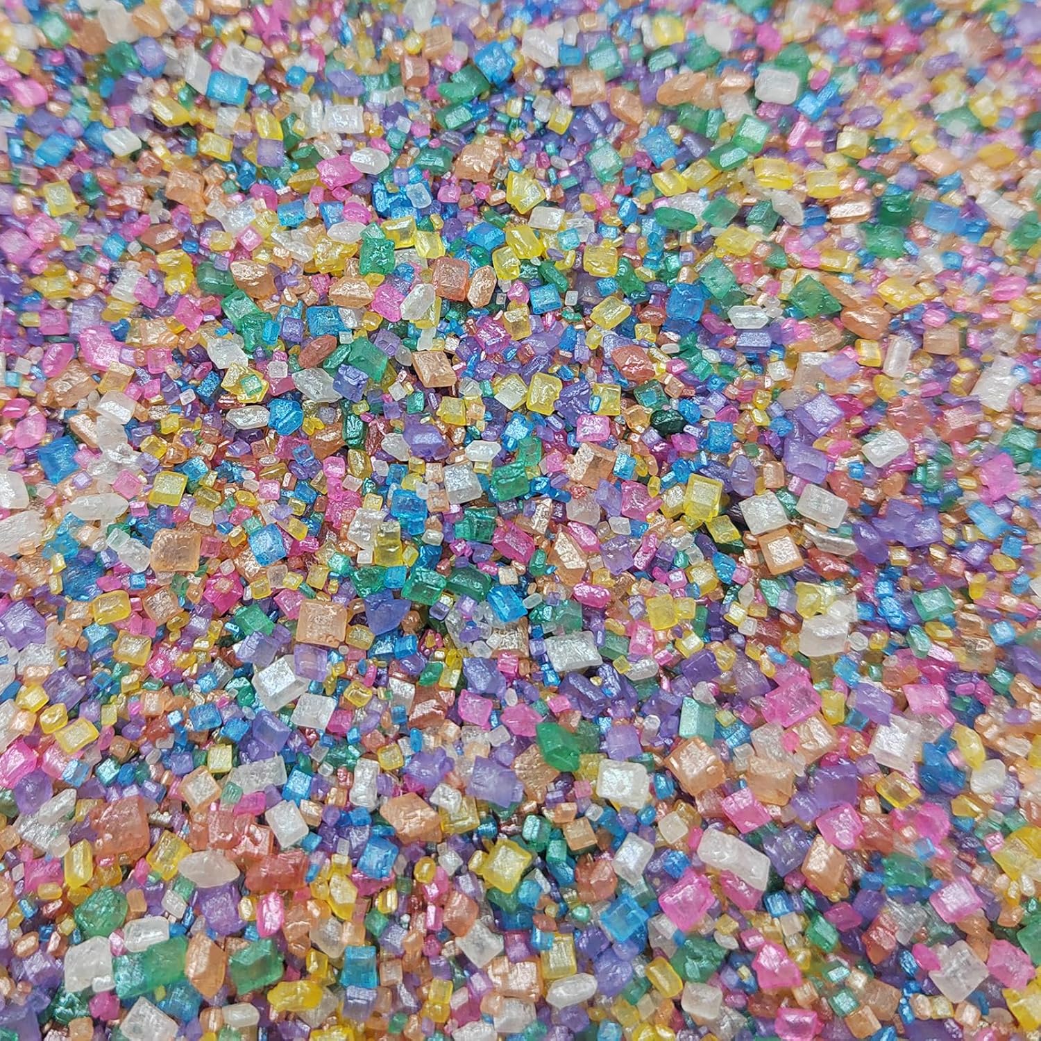 Rainbow Sprinkles Sugar Crystals for Cake Decorating, Pastel Sprinkles Mix, Edible Large Crystals Sparkling Sugar for Baking, Birthday, Ice Cream, Cookies, Cake Decorations