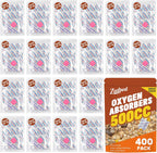 400 Counts 500cc Food Grade Oxygen Absorbers, 10 Individually Vacuum Sealed Packs with Oxygen Indicator, Oxygen Absorber Packets for Long Term Storage in Mylar Bag,Canning Jars, Freeze Dryer Storage