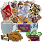 Coffee Mug Gift Set for Women Men Basket Box Care Package with Sampler CoffeePods, Cookies, and Candy Thinking of You Get Well Soon Happy Birthday Ideas For Mother’s Father’s Family Best Friend and Boss