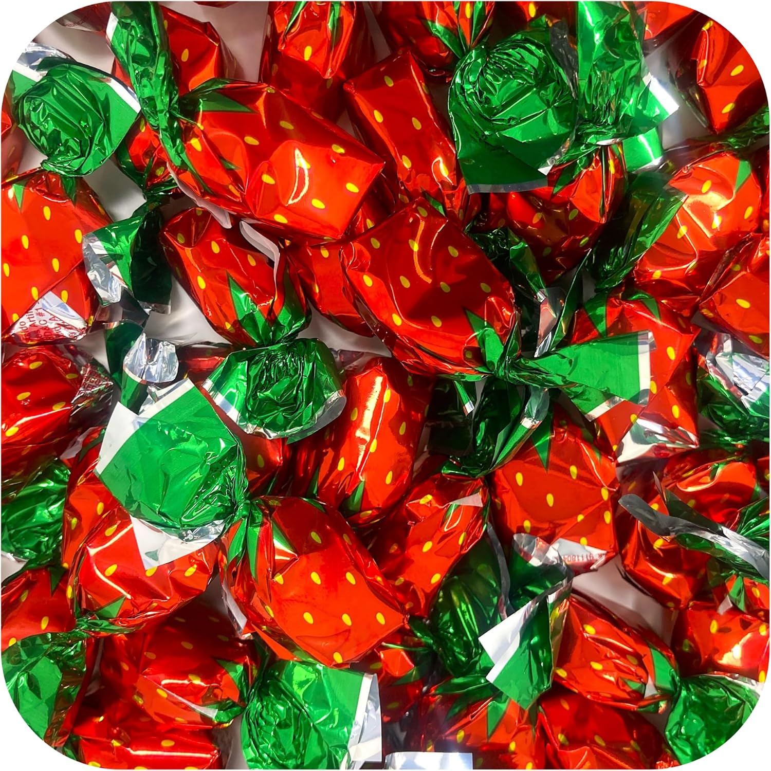 Strawberry Bon Bons 1 lb of Strawberry Hard Candy. Individually Wrapped Bon Bons. Deliciously Sweet Candy (1 Pound Bag).