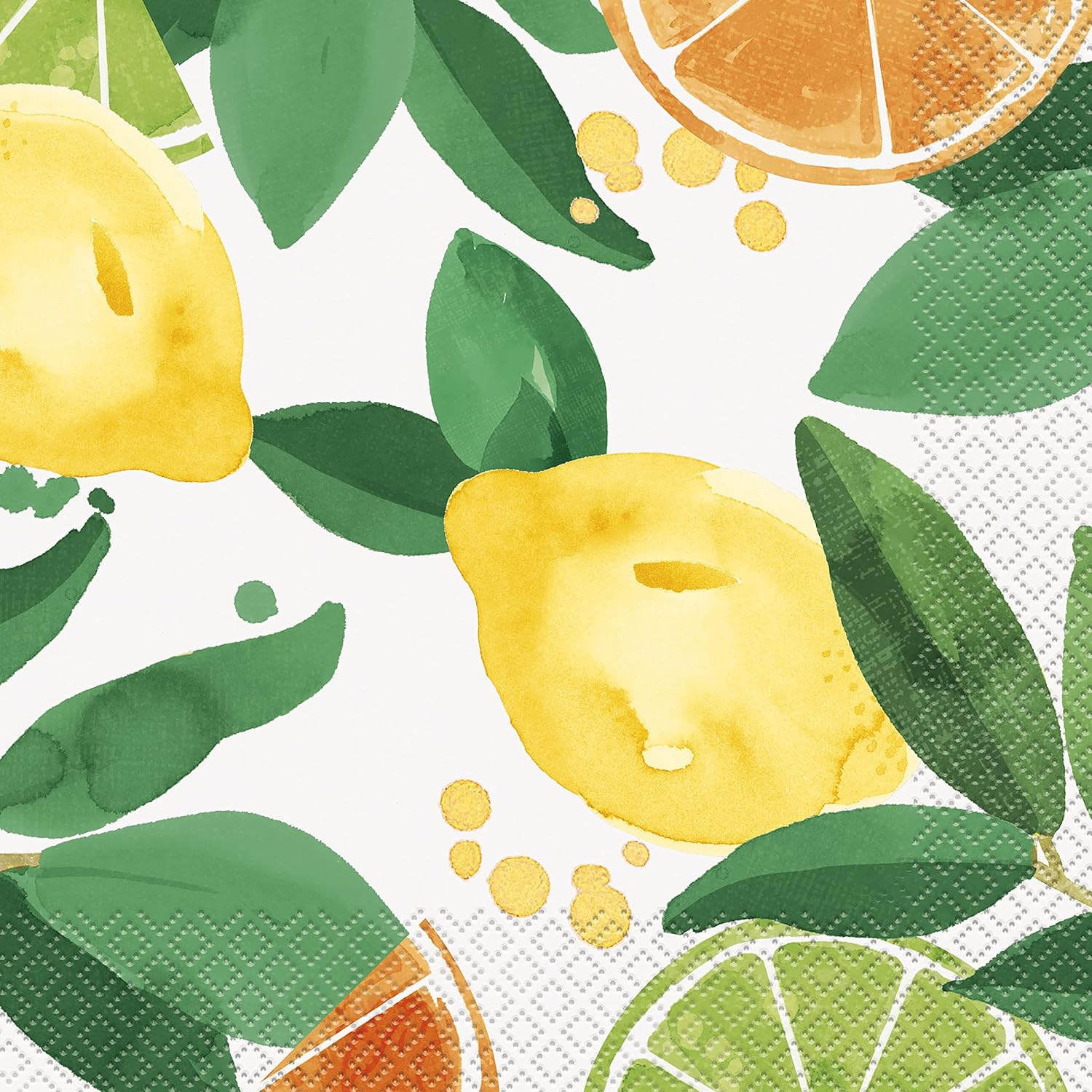 Multicolor Luncheon Paper Napkins (Pack Of 16) | Vibrant Citrus Fruit Design, Perfect for Summer Parties, Tropical Themes, BBQs & Picnics