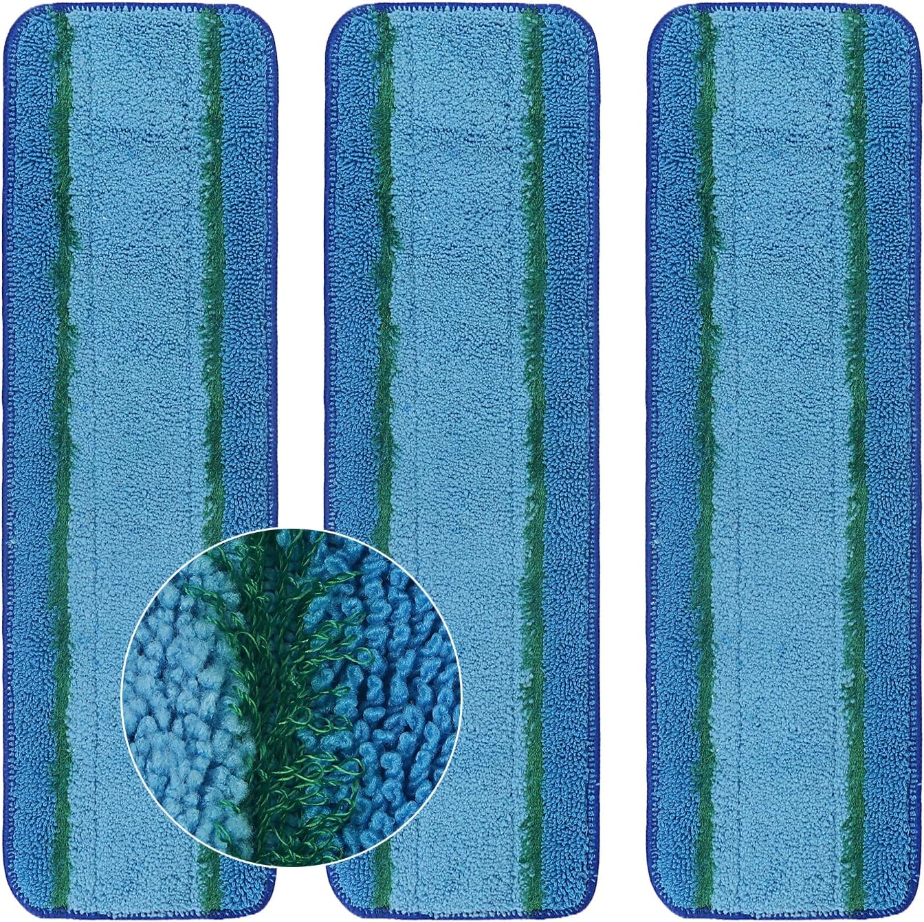 3 Pack Deep Clean Pads Replacement for Bona Family of Mops, Washable & Reusable Microfiber Cleaning Pad for Hardwood and Multi-Surface Floors Cleaning Head, Wet/Dry Mop