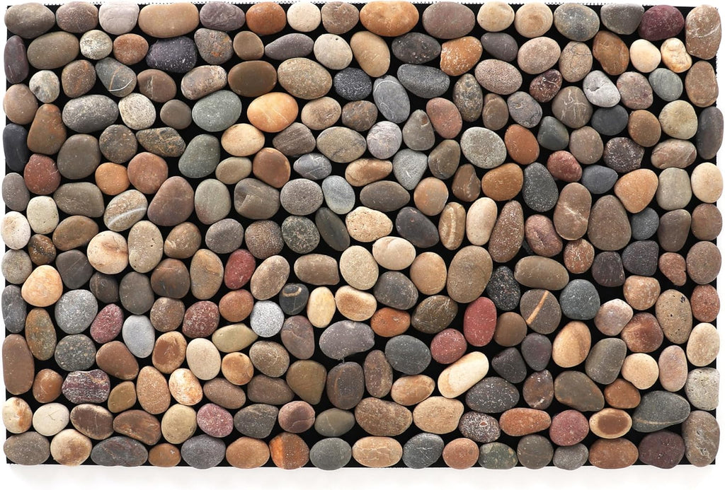 Rutledge & King River Rock Door Mats - Indoor Outdoor Mat - River Rocks Stone Mats - Front Door Mat Outdoor Entrance - Floor Mats for Home (Matte Mixed)