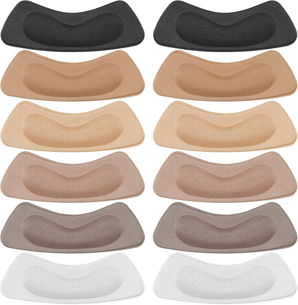 Hotop 6 Pairs Heel Cushion Pads for Women Adhesive Heel Grips Stickers Liner Inserts Ankle Protector for Loose Shoes Back(Colorful)