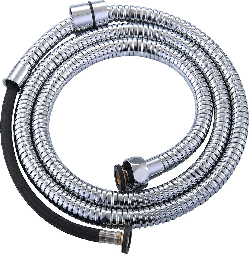 47-Inch Shower Hose Replacement - Long Reinforced Dual Layer for Bathroom Toilet Bide Sprayer Extension Part with Brass Coupler, Polished Chrome