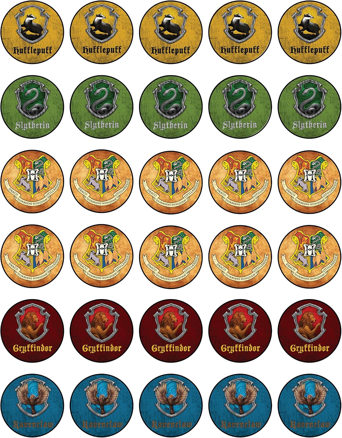 30 x Cupcake Toppers - Wizarding World Inspired Collection of Edible Cake Decorations | Uncut on Wafer Sheet