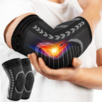 CAMBIVO 2 Pack Elbow Compression Sleeves for Men and Women, 3D Knit Tennis Elbow Brace for Tendonitis and Joint Pain Relief, Breathable Arm Support for Gym, Weightlifting and Daily Work