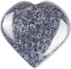 Crocon 50mm Indigo Gabbro Heart stone Big Heart Shape Puff Stones Set 450+ Carats Pocket Crystal Healing Tumble Collection Palm Worry Stone Good Luck Charm Meditation Gift Craft Home Decor