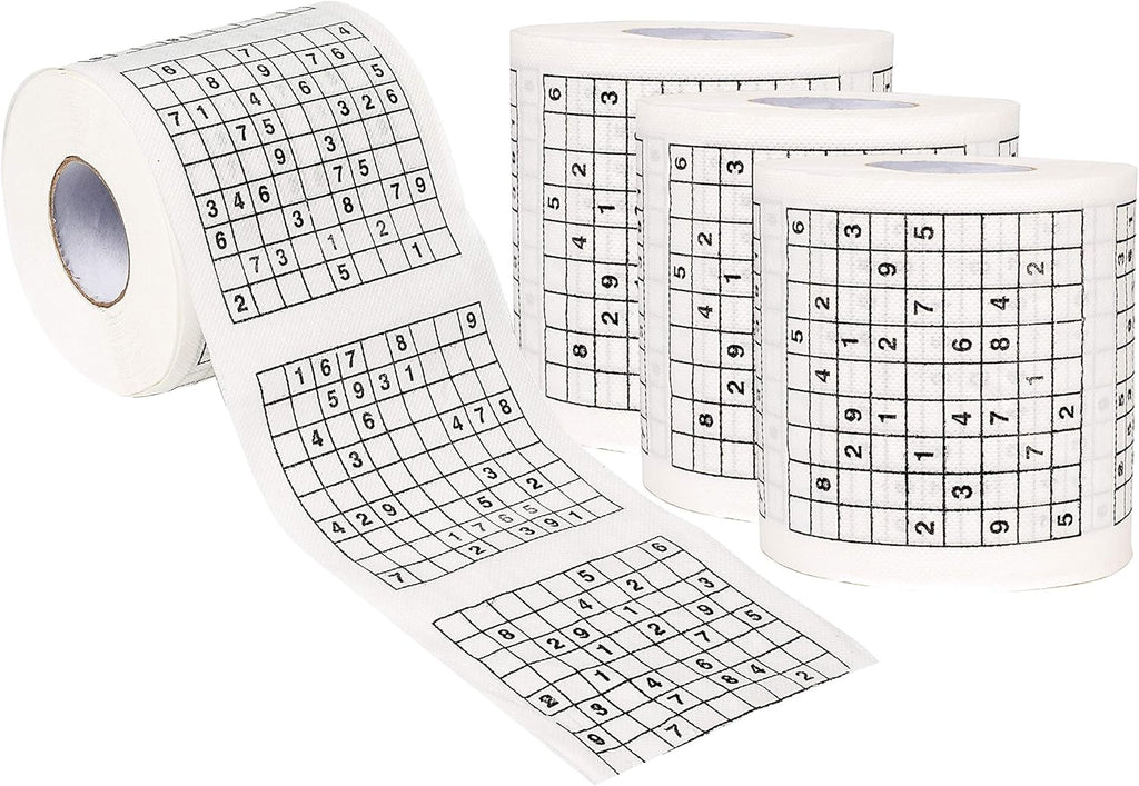 SummitLink Roll of Sudoku Toilet Paper Tissue Napkin Prank Fun Birthday Party Novelty Gift Idea (4 pk)