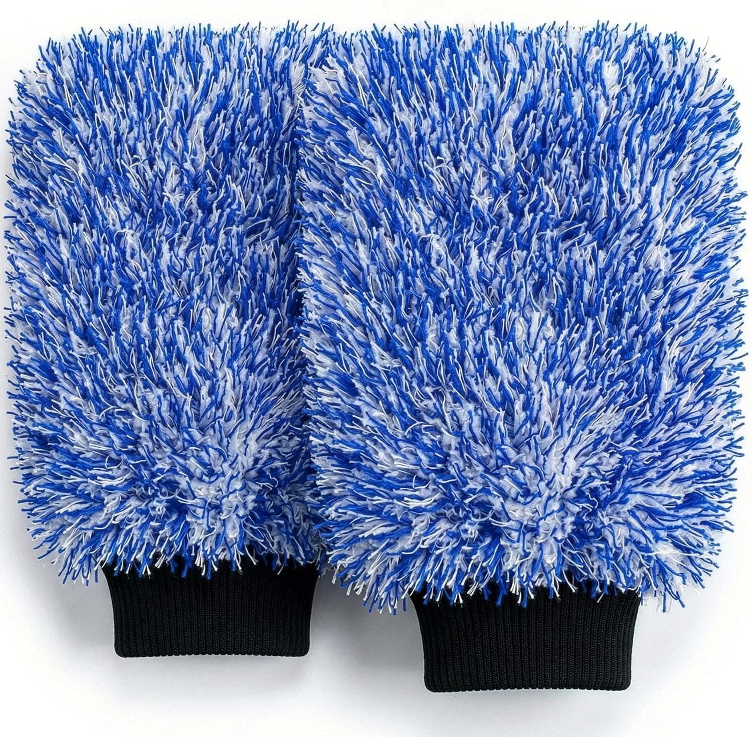 TAKAVU New Car Wash Mitt, 2 Pack Premium Cyclone Microfiber Washing Gloves, Holds Tons of Sudsy Water for Effective Washing, Machine Washable, Lint Free, Scratch Free (Blue)