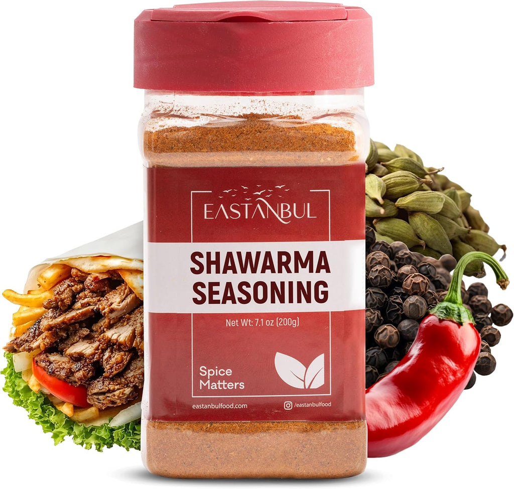 Eastanbul Shawarma Seasoning, 7.1oz, Shawarma Spice Blend, All-in-One Baharat Spice Blend of Middle Eastern & Mediterranean Seasonings, Perfect for Meat, Vegetables and Chicken, Sodium Free