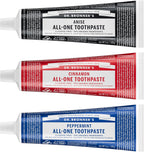 Dr. Bronner’s All-One Toothpaste 3-Pack Variety– (Peppermint, Cinnamon, Anise, 5oz Each)– 70% Organic Ingredients, SLS Free Toothpaste, Fluoride Free, Natural, Vegan, Gentle for Sensitive Teeth