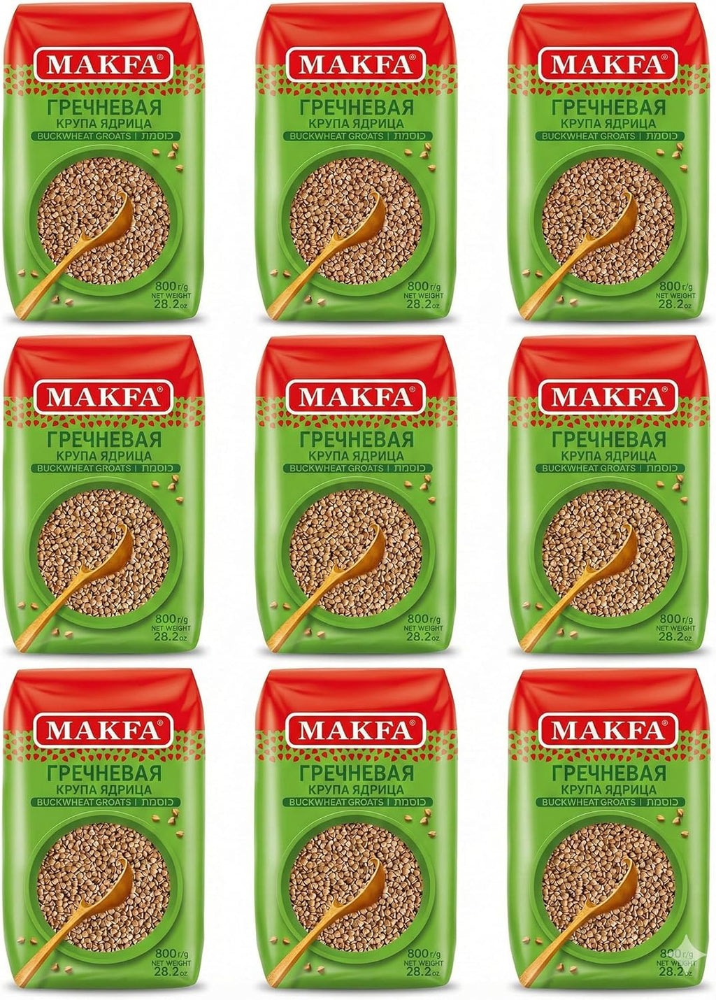 Makfa Buckwheat Groats Premium Quality 800g/28.2oz Kosher Product, Non-Gmo, Grechka (Pack of 9)
