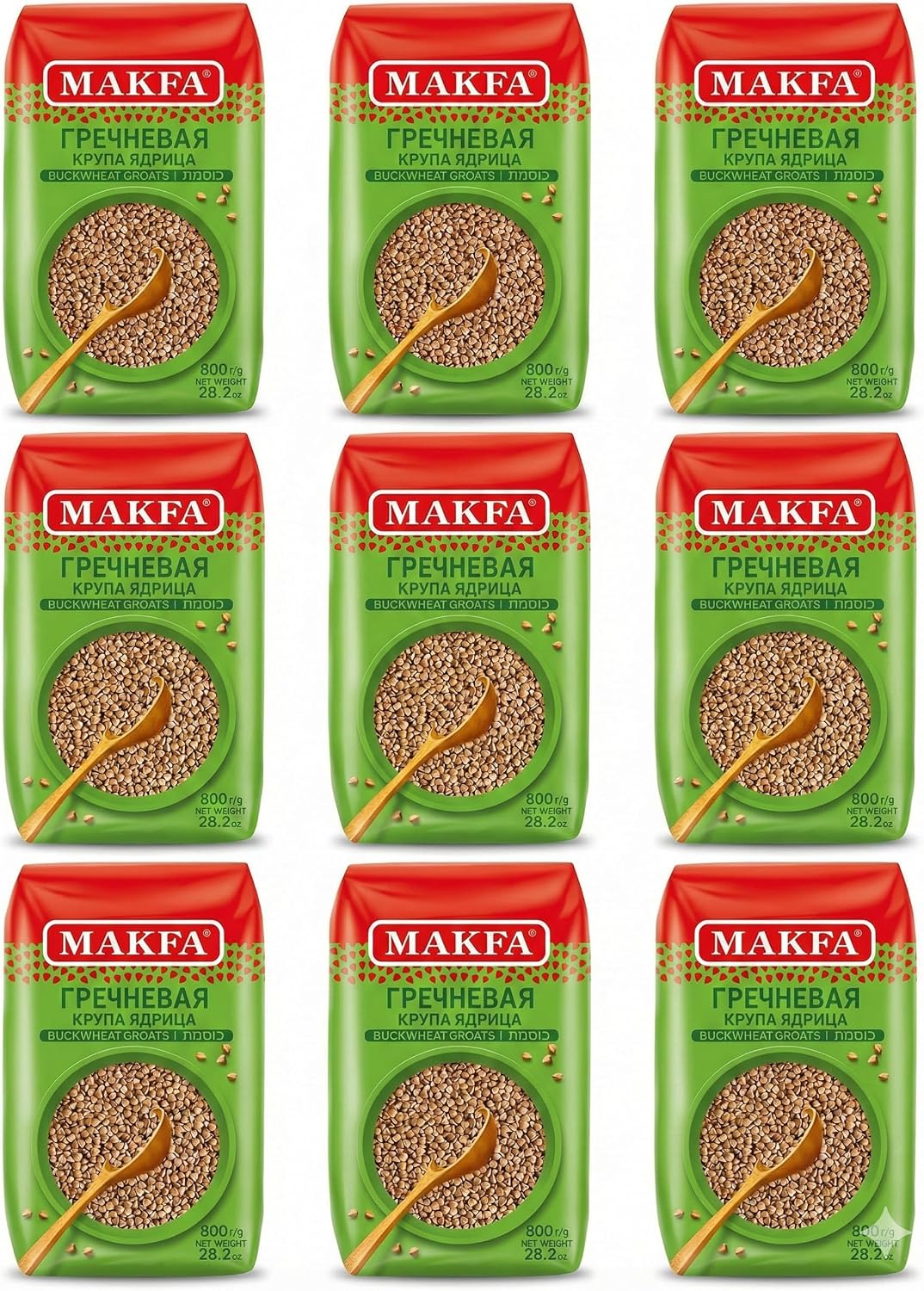Makfa Buckwheat Groats Premium Quality 800g/28.2oz Kosher Product, Non-Gmo, Grechka (Pack of 9)