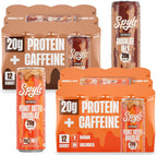 Spylt High Protein Chocolate/Peanut Butter Chocolate Milk with 60mg Caffeine & 20g Protein - 90 Calories, Ready to Drink, Sugar Free, Lactose Free Milk, Perfect for Workout Recovery & Afternoon Pick