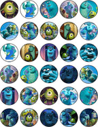 30 x Edible Cupcake Toppers Themed of Monsters Inc 2 Collection of Edible Cake Decorations | Uncut Edible on Wafer Sheet
