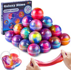 JOYIN Easter Slime Party Favors, 24 Pack Galaxy Slime Ball - Stretchy, Non-Sticky, Mess-Free, Stress Relief, and Safe - Toys for Girls and Boys - Classroom Reward, Party Supplies, Valentines