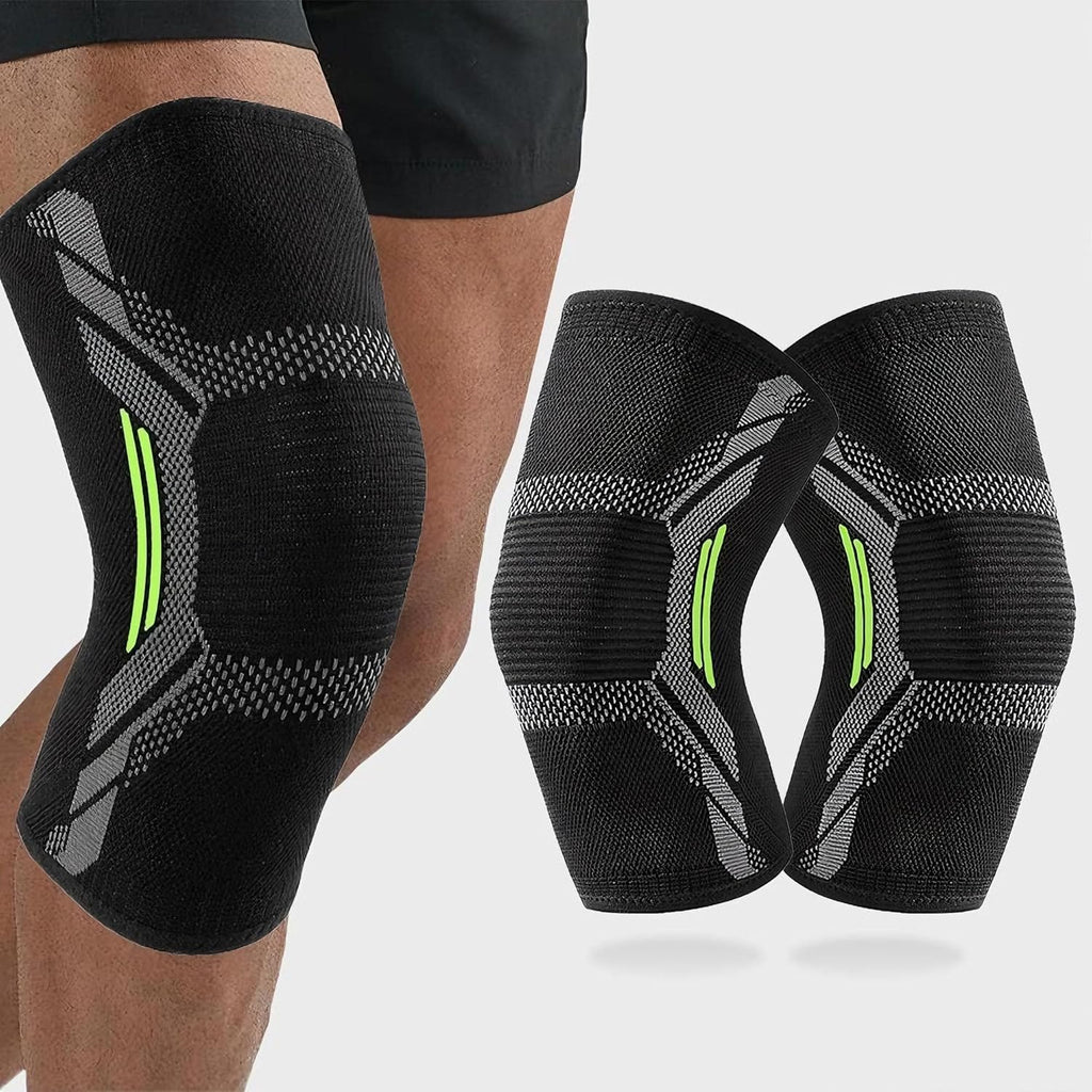 2 Pack Knee Brace for Women Man, Knee Compression Sleeve for Knee Pain Relief, Knee Sleeves for Arthritis Pain, Knee Support for Running Fitness (Black, Medium)