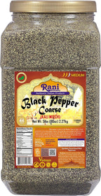 Rani Black Pepper Coarse Ground 28 Mesh (Table Grind) 80oz (5lbs) 2.27kg Bulk PET Jar ~ All Natural | Vegan | Gluten Friendly | NON-GMO | Kosher | Product of Vietnam