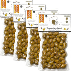 Pack of 4 Green Olives in Vacuum Bag , Marinated Olives in Savory Lemon Juice, Freshly Sealed Olives with Extra Virgin Oil 4X200g
