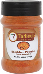 Tarkeeb Sambar Masala (Lentil Soup Spice Blend) South Indian 11-Spice Blend 3.52 oz (100g) Shaker Top PET Jar ~ All Natural | Vegan | No Colors | Gluten Free | NON-GMO | Indian Origin |