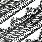 Funshowcase Ready to Use Edible Cake Lace Lattice with Small Daisy Black 14-inch 10-piece Set