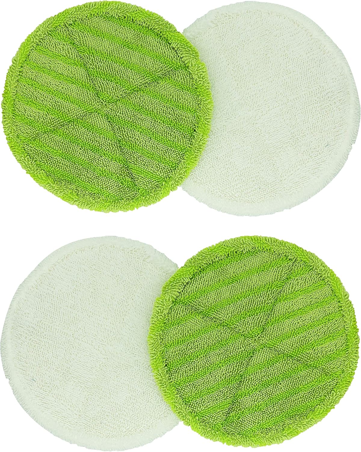 sky-w Soft Touch Mop Pads Replacement for Bissell Spinwave 2039A, 2124, 2039, 20391 Powered Hard Floor Mop (Pack of 4, White,Green)