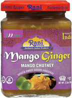 Rani Mango & Ginger Chutney (Indian Preserve) 10.5oz (300g) Glass Jar, Ready to eat, Vegan ~ Gluten Free, All Natural, NON-GMO