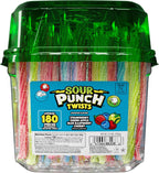 Sour Punch Twists, Sour Candy 6" Individually Wrapped Chewy Candy, 4 Assorted Fruity Flavors