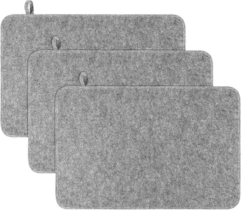 Hahafelt 6 Pcs Sauna Mat Heat Insulation Mat Natural Felt Sauna Mats for Inside, Saunas Accessories Floor Mats Gift for Men Women Bath Shower Bench Cushion Houseroom Vaporarium Spa (19.5'',Grey)