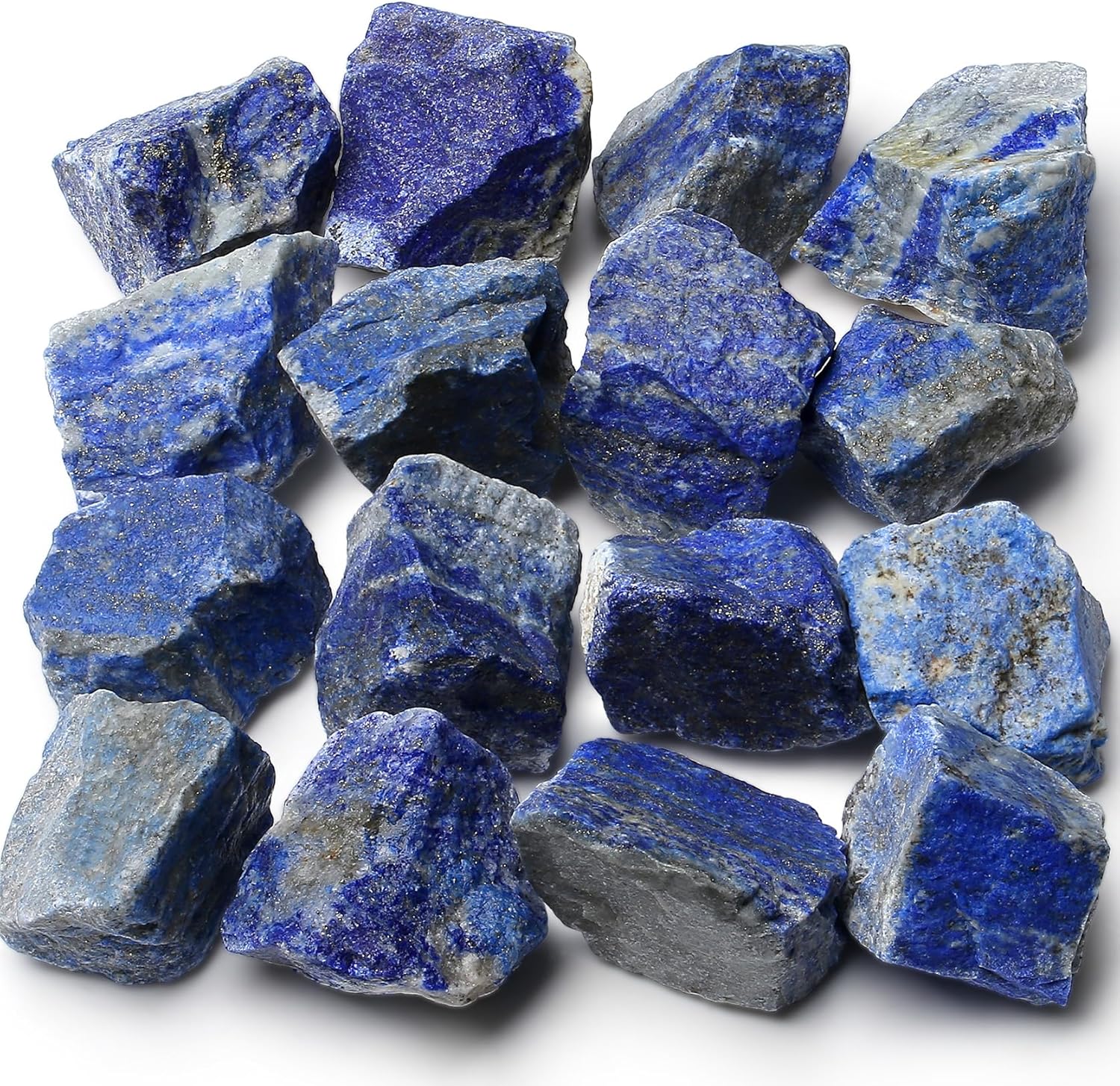 MAIBAOTA Natural Lapis Lazuli Crystal Stone Bulk Raw Healing Crystal Stones 1" Raw Rough Gemstones Rocks for Tumbling Polishing Cutting Quartz Crystals